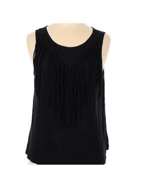Express Boho Black Fringe Tank Top - Sz Medium